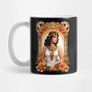 Cleopatra Queen of Egypt retro vintage floral design Mug